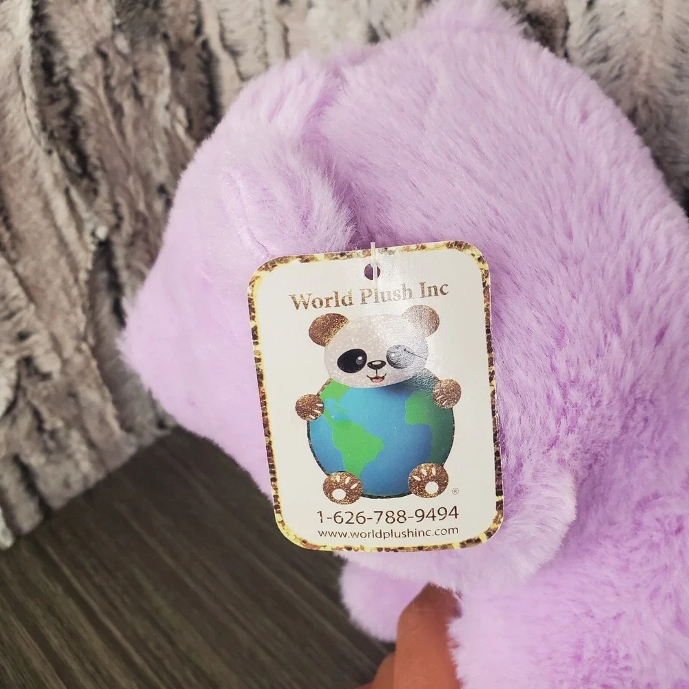 World Plush Lavender Purple Teddy Bear, Sitting 11